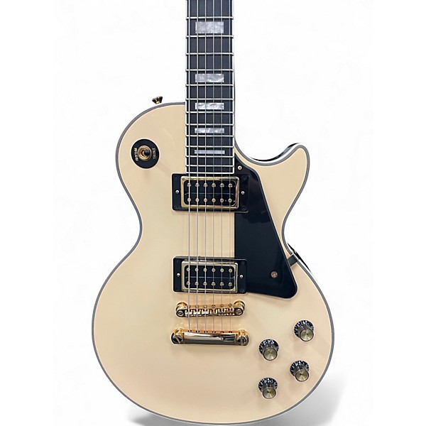 Used Epiphone Les Paul Custom Blackback Antique Ivory Solid Body Electric Guitar