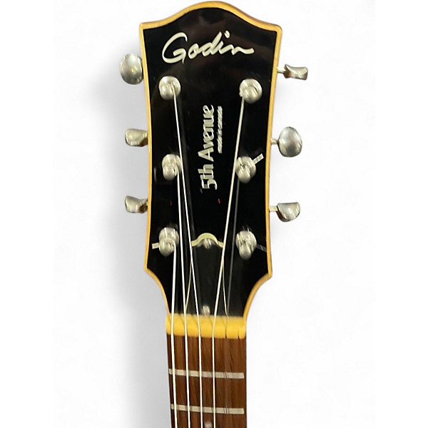 Used Godin 5th Avenue Kingpin P90 Silver Burst Hollow Body Electric Guitar