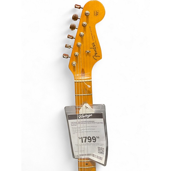 Vintage 1986 Fender Standard Stratocaster Black Solid Body Electric Guitar