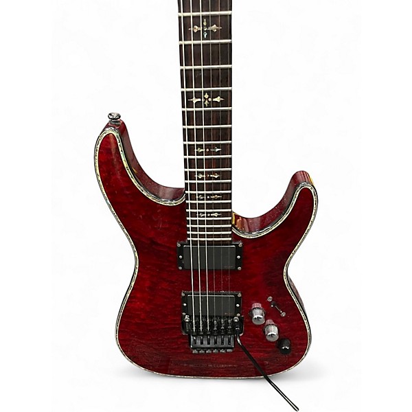 Used Schecter Guitar Research Hellraiser C1 Floyd Rose Black Cherry Solid Body Electric Guitar