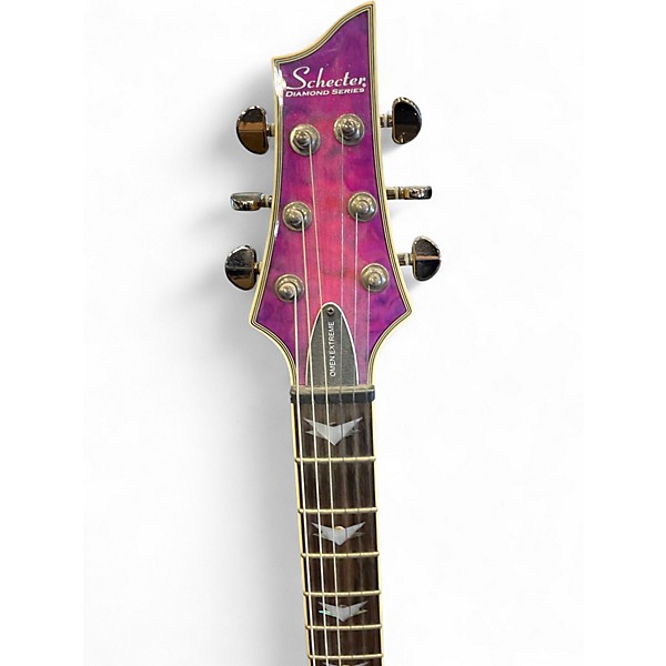 Used Schecter Guitar Research Omen Extreme 6 Purple Solid Body Electric Guitar