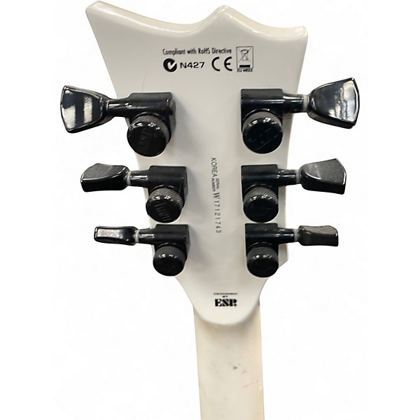 Used Ltd LTD James Hetfield Signature Iron Cross Black and White Solid Body Electric Guitar