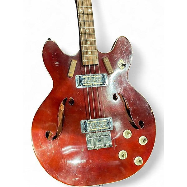 Used Harmony H420 Maroon Acoustic Bass Guitar