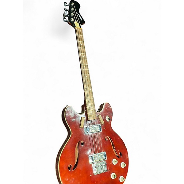 Used Harmony H420 Maroon Acoustic Bass Guitar