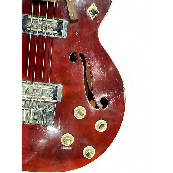 Used Harmony H420 Maroon Acoustic Bass Guitar