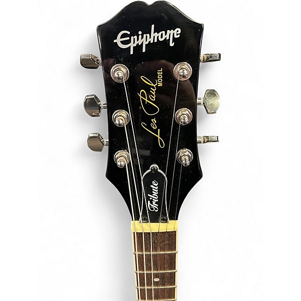 Used Epiphone Les Paul Tribute Plus Black Solid Body Electric Guitar