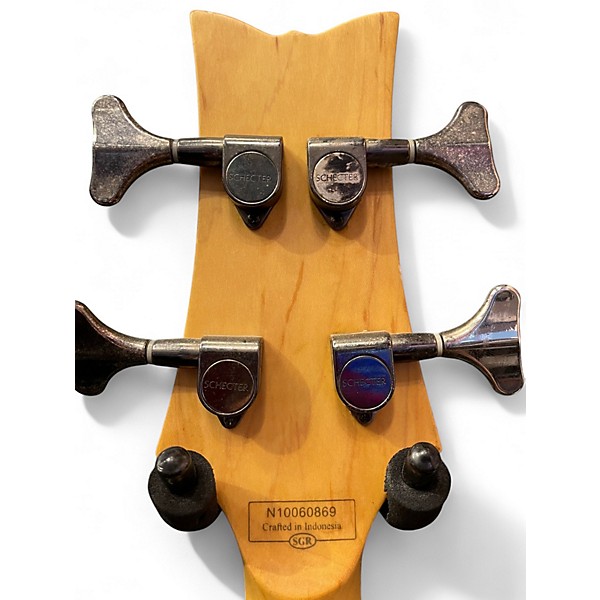 Used Schecter Guitar Research stilleto extreme 4 Black Electric Bass Guitar