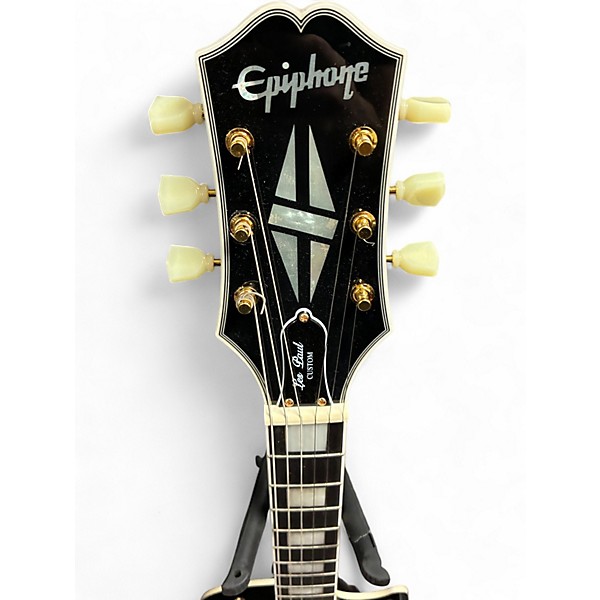 Used Epiphone LES PAUL CUSTOM P90 Ebony Solid Body Electric Guitar