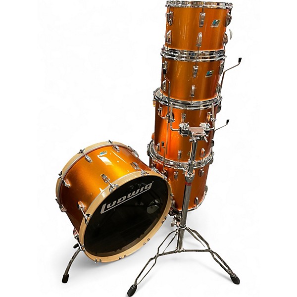 Vintage 1970s Ludwig 6 Piece 6 piece drum kit Gold Sparkle (Wrap) Drum Kit