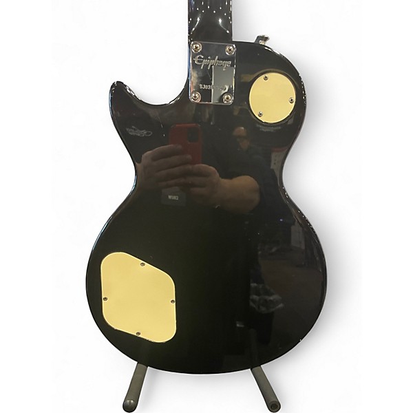 Used Epiphone Les Paul Standard Black and White Solid Body Electric Guitar