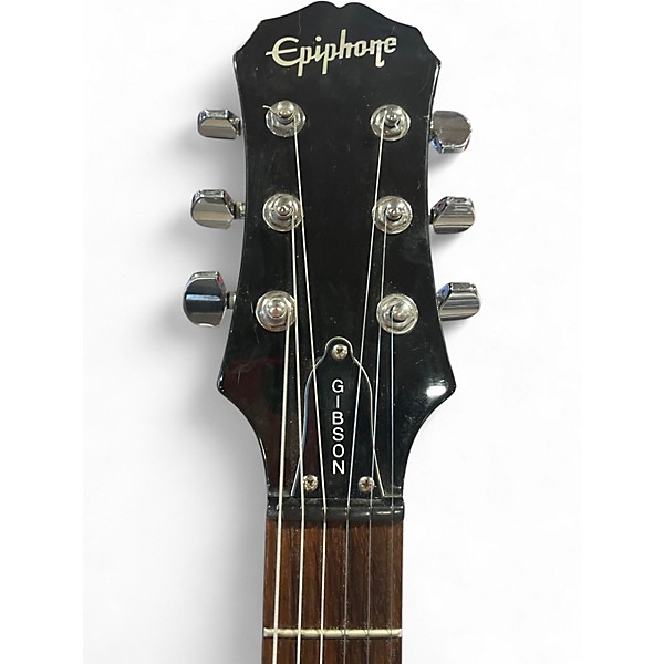 Used Epiphone Les Paul Standard Black and White Solid Body Electric Guitar