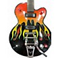 Used Epiphone Flamekat Ebony with Flame Graphic Hollow Body Electric Guitar