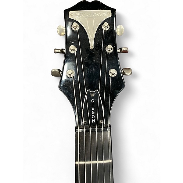 Used Epiphone Flamekat Ebony with Flame Graphic Hollow Body Electric Guitar