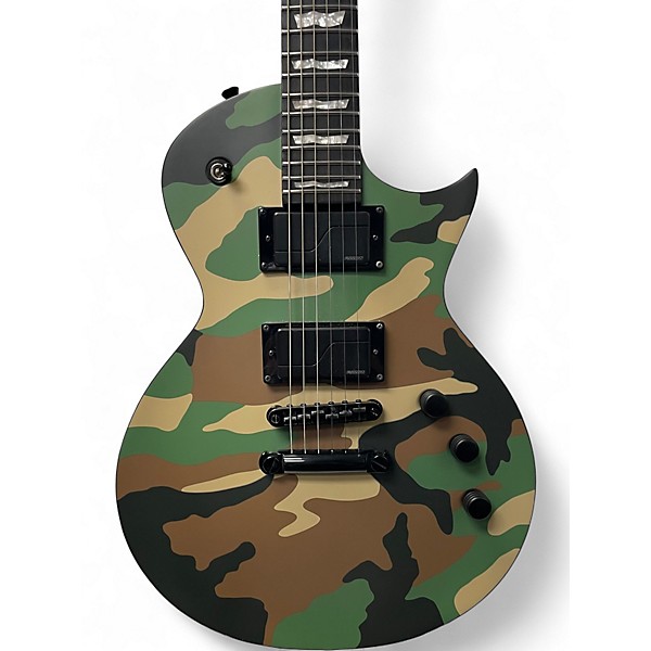 Used Ltd EC1000 Deluxe WOODLAND CAMO Solid Body Electric Guitar