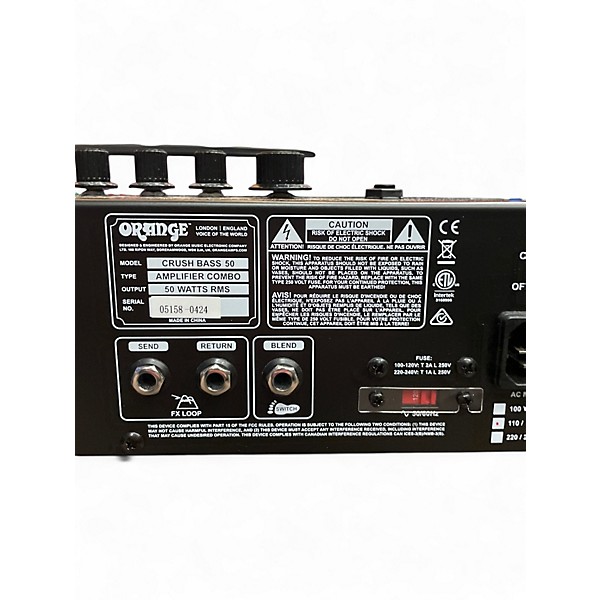 Used Orange Amplifiers CRUSH 50 Glenn Hughes Limited Edition Bass Combo Amp