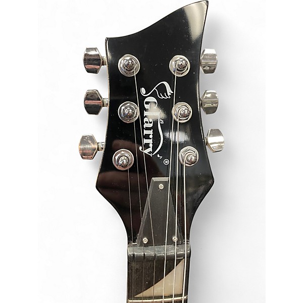 Used Glarry Burning Fire Black Solid Body Electric Guitar