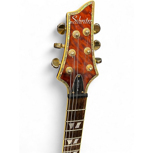 Used Schecter Guitar Research Diamond Series PT Tiger Eye Solid Body Electric Guitar