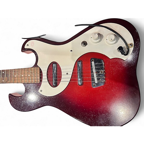 Vintage 1960s Silvertone 1457 With Case Amp red sunburst Solid Body Electric Guitar