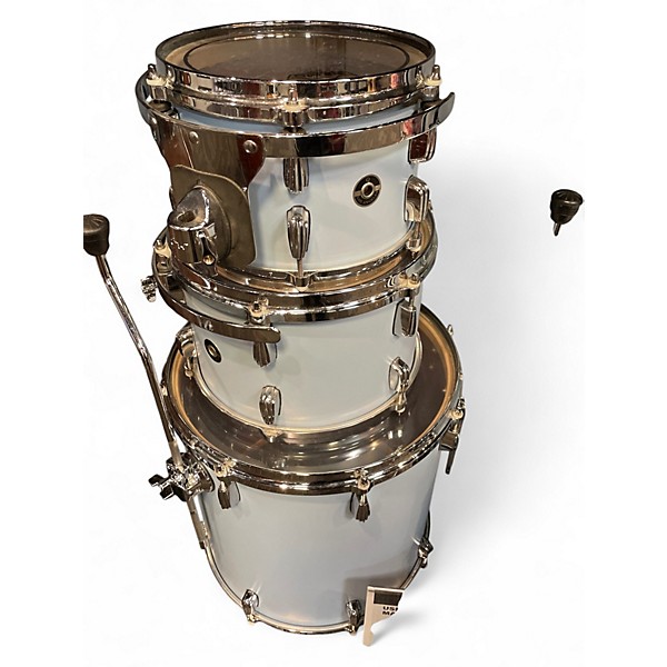 Used Q Drum Co. 4 Piece Maple Mahogany Daphne Blue Drum Kit