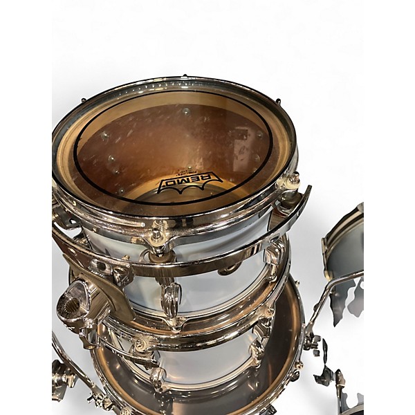 Used Q Drum Co. 4 Piece Maple Mahogany Daphne Blue Drum Kit