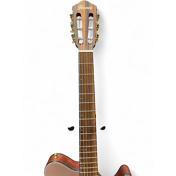 Used Ibanez FHR10N Rose Gold Metallic Classical Acoustic Electric Guitar