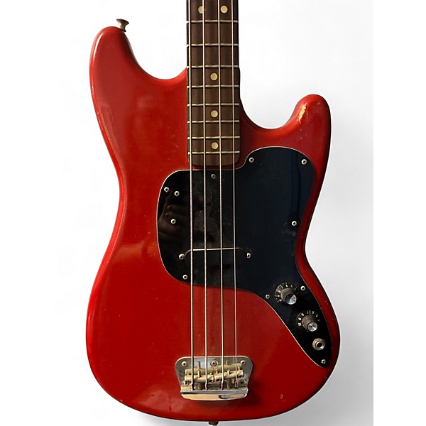 Vintage 1974 Fender Musicmaster Fiesta Red Electric Bass Guitar