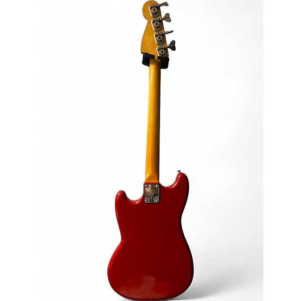 Vintage 1974 Fender Musicmaster Fiesta Red Electric Bass Guitar