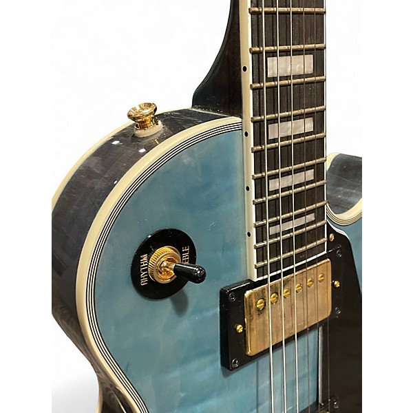 Used Epiphone Les Paul Custom TRANSLUCENT BLUE Solid Body Electric Guitar