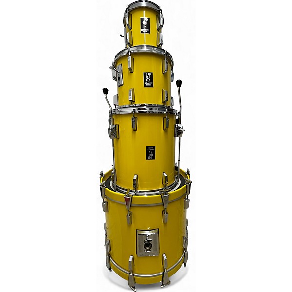 Vintage 1980s SONOR 4 Piece LITE LEMON YELLOW Drum Kit