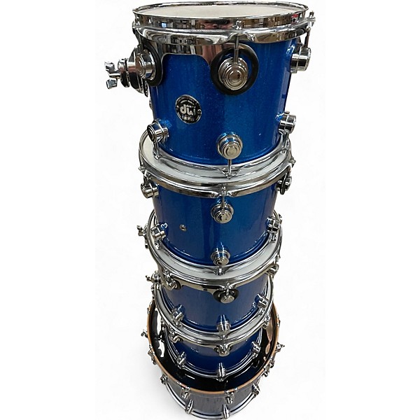 Used DW 5 Piece Collector's Series BLUE SPARKLE Drum Kit