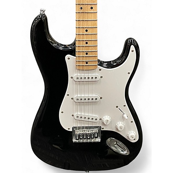 Used Squier Standard Stratocaster Black and White Solid Body Electric Guitar