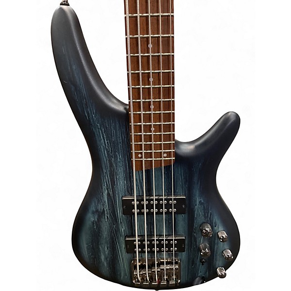 Used Ibanez SR305 5 String Blue to Black Fade Electric Bass Guitar