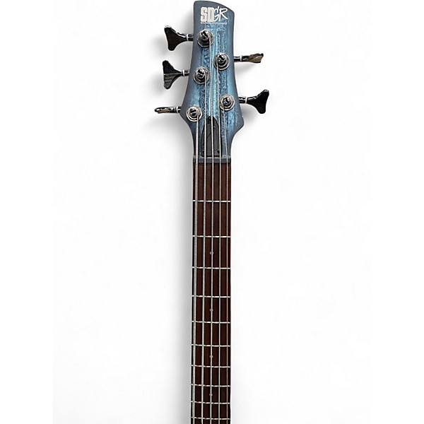 Used Ibanez SR305 5 String Blue to Black Fade Electric Bass Guitar