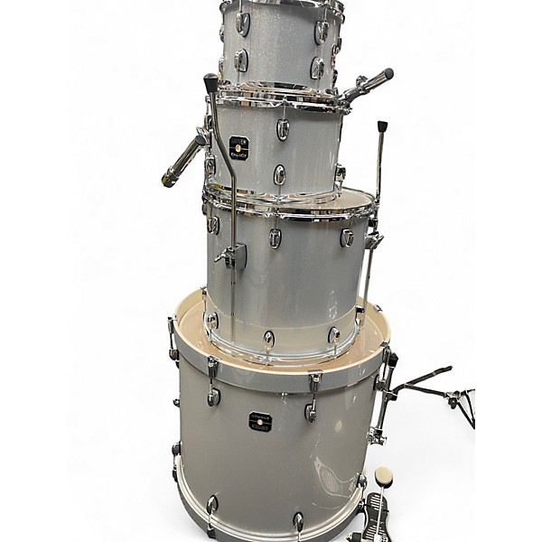 Used Gretsch Drums 4 Piece Energy Silver Sparkle Drum Kit