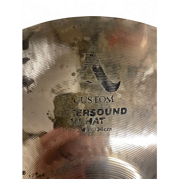 Used Zildjian 14in A Custom Mastersound Hi Hat Bottom Cymbal