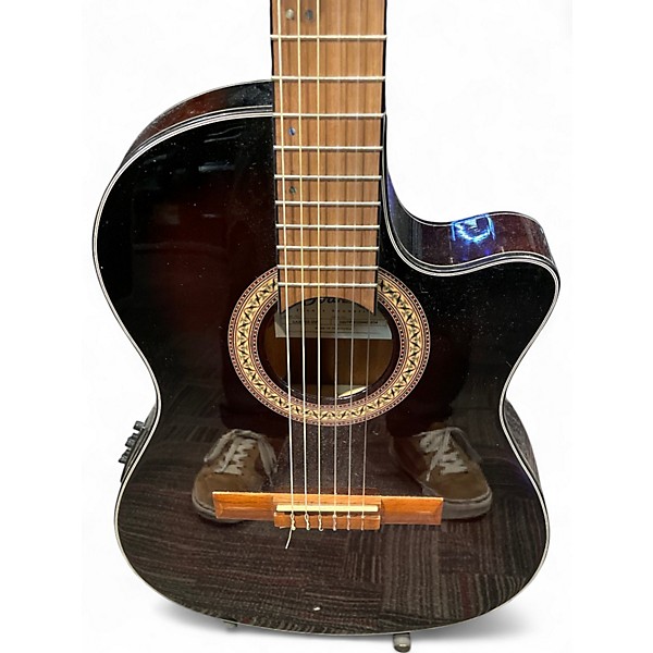 Used Ibanez GA35TCE Black Classical Acoustic Electric Guitar