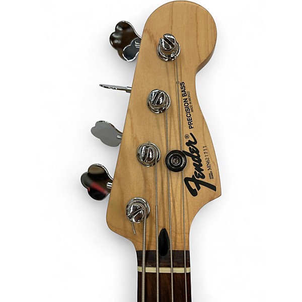 Used Fender Standard Precision Bass Black and White Electric Bass Guitar