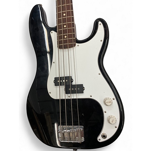 Used Fender Standard Precision Bass Black and White Electric Bass Guitar