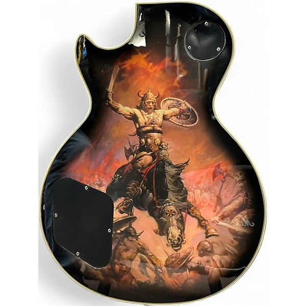 Used Epiphone Adam Jones Signature Art Series Frazetta "The Berserker" Silverburst Solid Body Electric Guitar