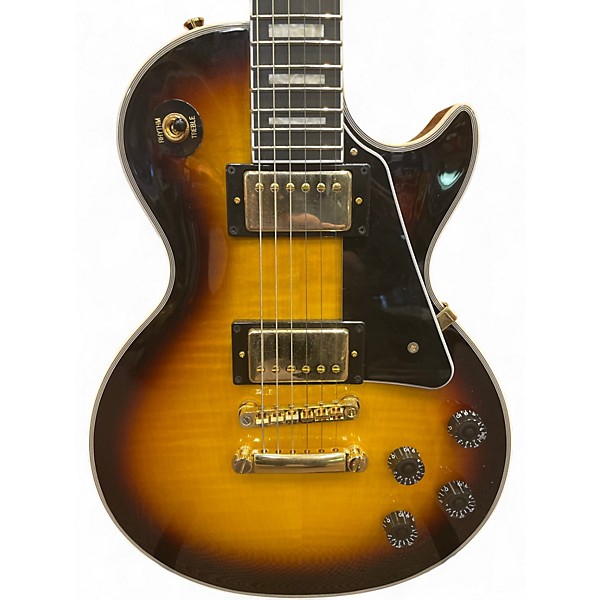 Used Epiphone LES PAUL CUSTOM FIGURED TRI BURST Solid Body Electric Guitar