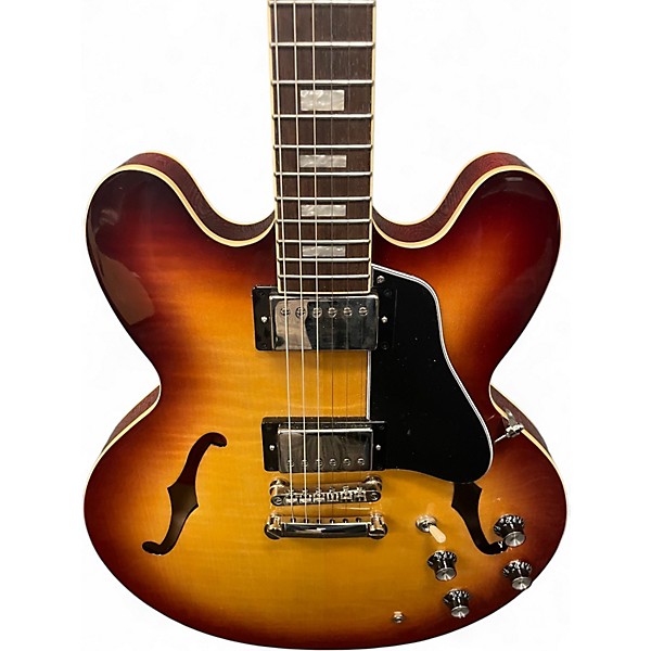 Used Epiphone ES335 Figured Top Raspberry Tea Burst Hollow Body Electric Guitar