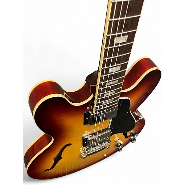 Used Epiphone ES335 Figured Top Raspberry Tea Burst Hollow Body Electric Guitar
