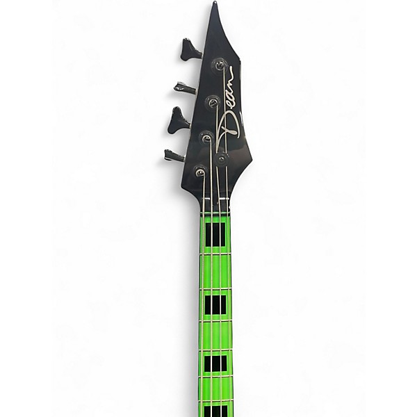 Used Dean Custom Zone 4-String Neon Green Electric Bass Guitar