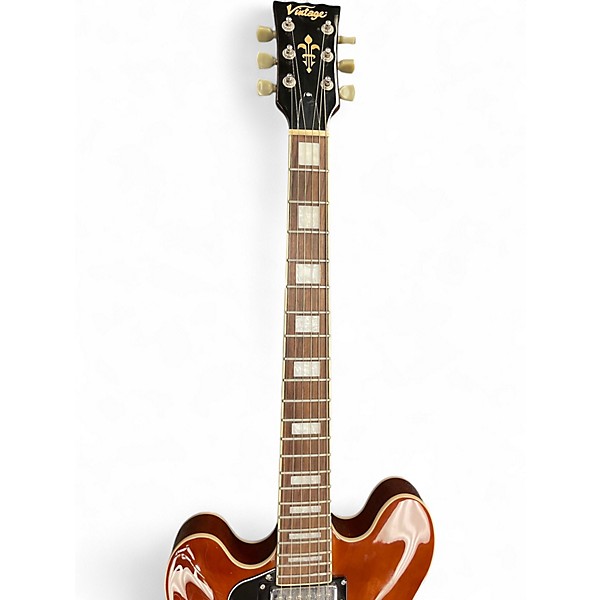 Used Vintage LVSA500W Brown Hollow Body Electric Guitar