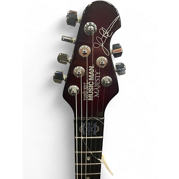 Used Ernie Ball Music Man Majesty Trans Crimson Red Solid Body Electric Guitar