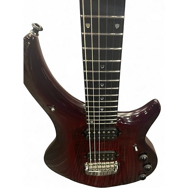 Used Ernie Ball Music Man Majesty Trans Crimson Red Solid Body Electric Guitar