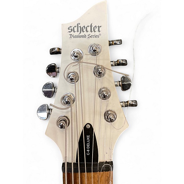 Used Schecter Guitar Research c-8 deluxe satin white Solid Body Electric Guitar