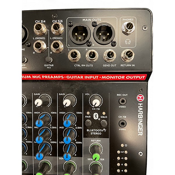 Used Harbinger LV8 8-Channel Mixer with Bluetooth Unpowered Mixer