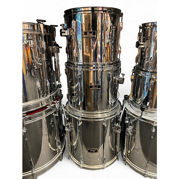 Used Pearl 8 Piece Export MIRROR CHROME Drum Kit