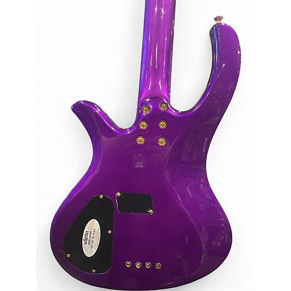 Used Schecter Guitar Research Freezesickle Purple Electric Bass Guitar